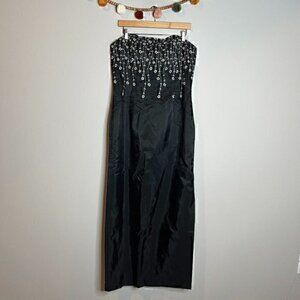 Y2K Gunne Sax Jessica McClintock Millenium embroidered strapless dress